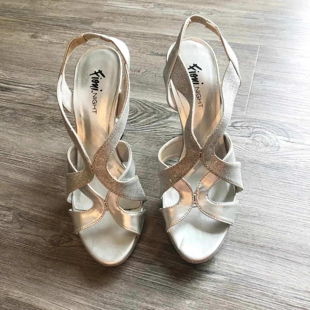 Fioni Night Silver Glitter Heels